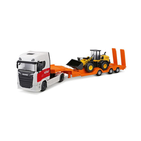 1:43 STREET FIRE HAULER SCANIA WITH CONSTRUCTION VEHICLE