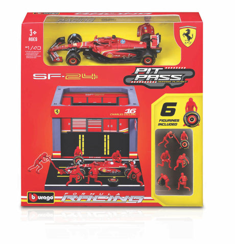 1:43 F1 FERRARI SF-24 2024 PIT PASS DIORAMA LECLERC