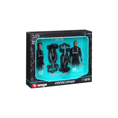1:43 F1 MERCEDES AMG W15 2024 TWO PACK HAMILTON AND RUSSELL