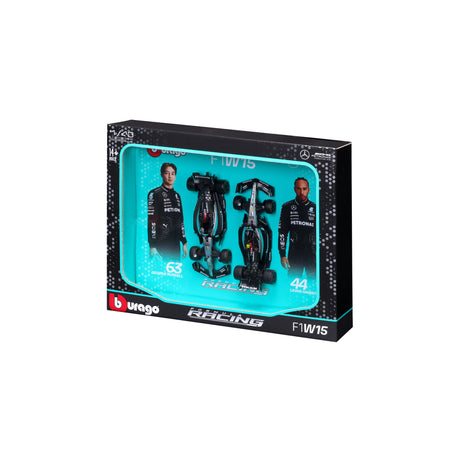 1:43 F1 MERCEDES AMG W15 2024 TWO PACK HAMILTON AND RUSSELL