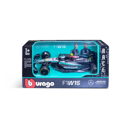 1:43 F1 MERCEDES AMG W15 2024 HAMILTON IN 12PC DISPENSER