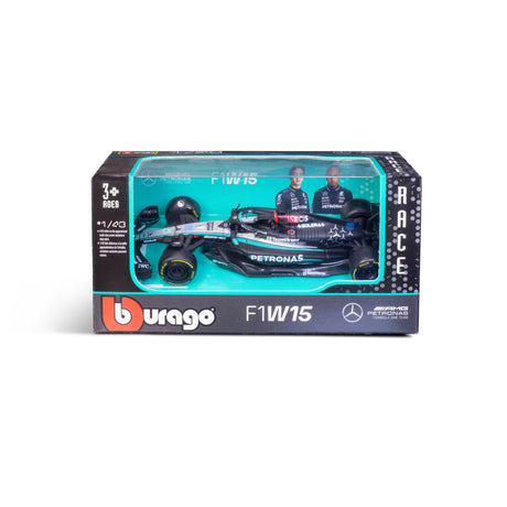 1:43 F1 MERCEDES AMG W15 2024 RUSSELL IN 12PC DISPENSER
