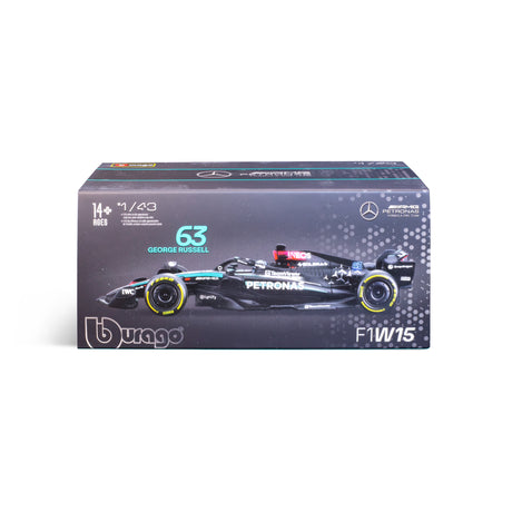 1:43 F1 MERCEDES AMG W15 2024 WITH HELMET RUSSELL