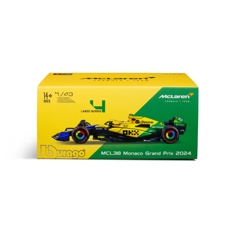 1:43 F1 MCLAREN MCL38 2024 WITH HELMET NORRIS SENNA LIVERY