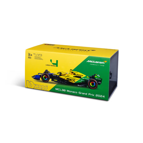 1:43 F1 MCLAREN MCL38 2024 WITH HELMET NORRIS SENNA LIVERY