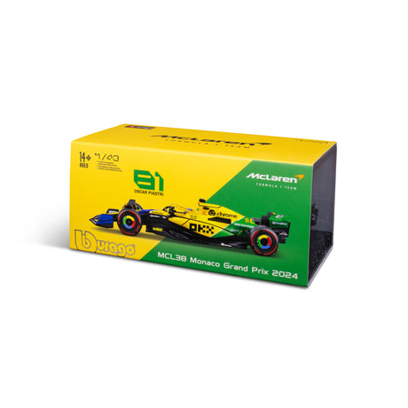 1:43 F1 MCLAREN MCL38 2024 WITH HELMET PIASTRI SENNA LIVERY