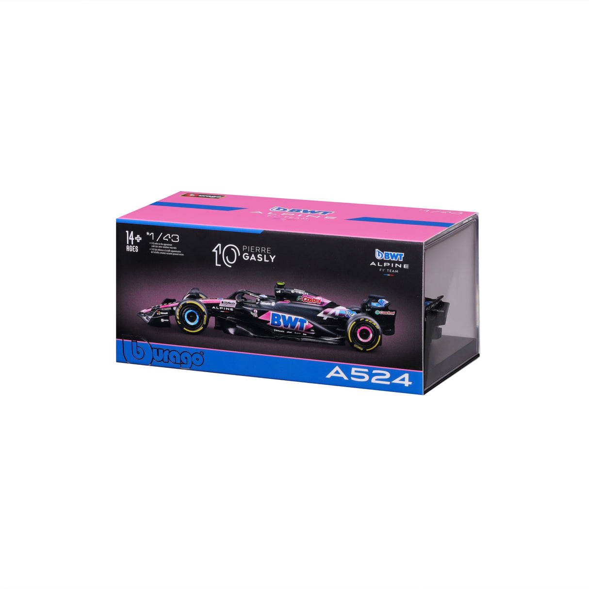 1:43 F1 BWT ALPINE F1 TEAM A524 2024 WITH HELMET GASLY