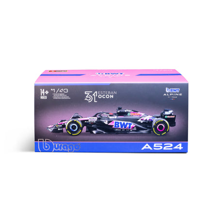 1:43 F1 BWT ALPINE F1 TEAM A524 2024 WITH HELMET OCON