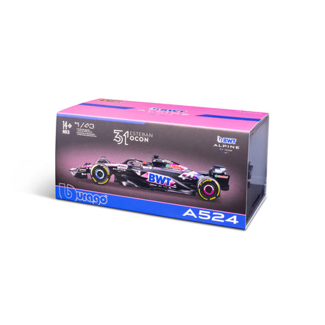 1:43 F1 BWT ALPINE F1 TEAM A524 2024 WITH HELMET OCON