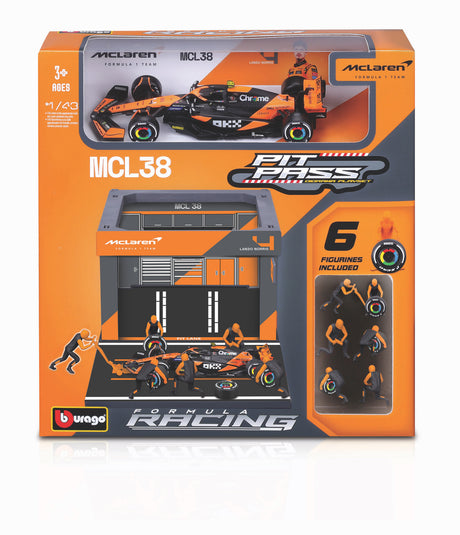 1:43 F1 MCLAREN MCL38 2024 PIT PASS DIORAMA NORRIS