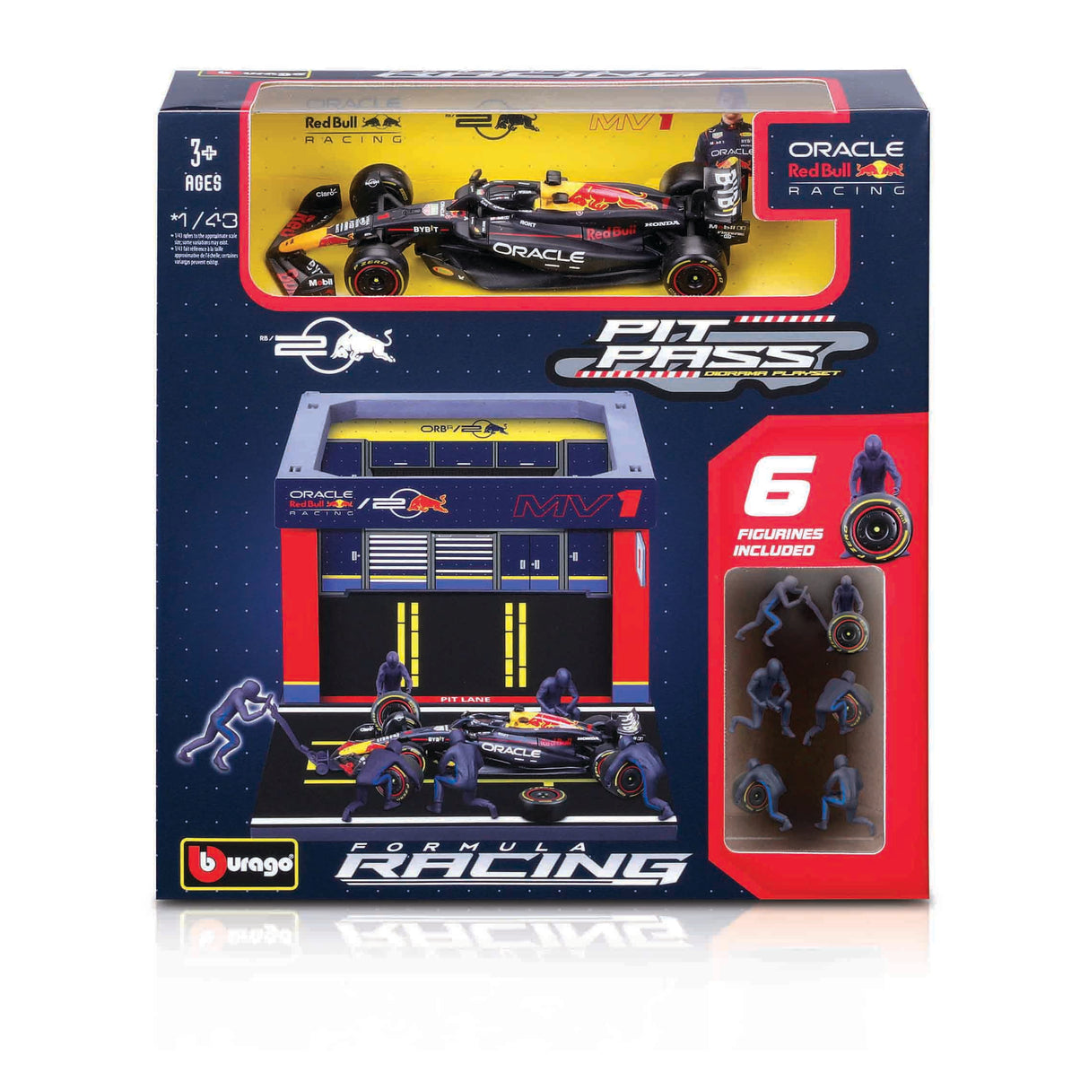 1:43 F1 RED BULL RACING RB20 2024 PIT PASS DIORAMA VERSTAPPEN