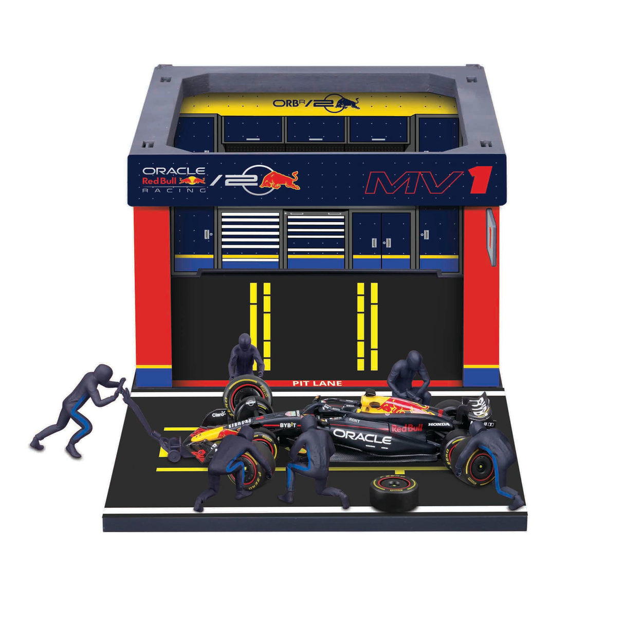 1:43 F1 RED BULL RACING RB20 2024 PIT PASS DIORAMA VERSTAPPEN