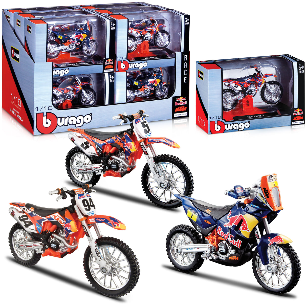 1:18 WRB KTM CYCLE - 12 PC DISPENSER