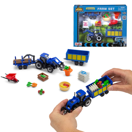 MINI WORKING MACHINES - FARM SET NEW HOLLAND