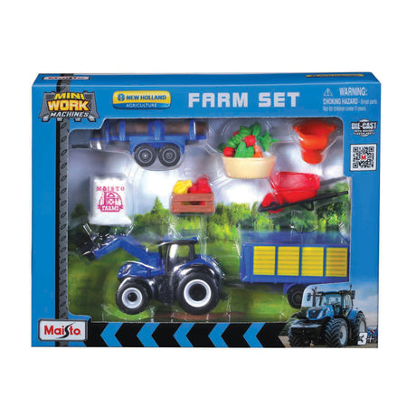 MINI WORKING MACHINES - FARM SET NEW HOLLAND
