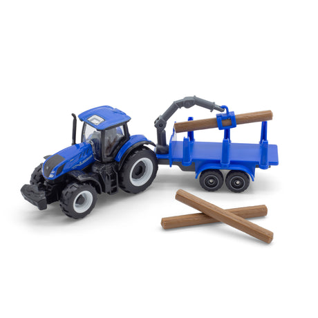 MINI WORKING MACHINES - NEW HOLLAND 3" TRACTOR WITH TRAILER