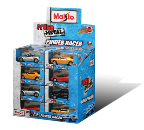 FRESH METAL POWER RACER PULL BACK 24PC DISPENSER