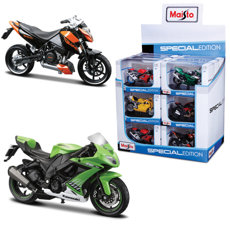 1:18 MOTORBIKE ASSORTMENT - 18PC DISPENSER