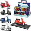 1:18 MOTORBIKE VESPA SCOOTERS ASSORTMENT - 12 PC DISPENSER