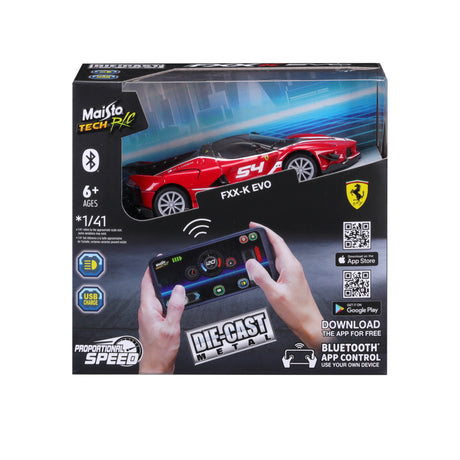 1:41 MINI METAL DIE-CAST BLUETOOTH RC FERRARI FXX-K EVO WINDOW BOX