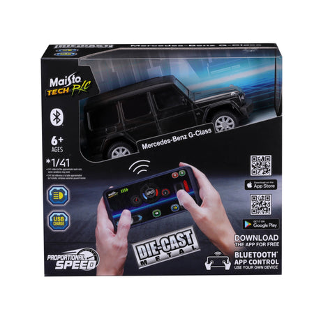 1:41 MINI METAL DIE-CAST BLUETOOTH RC MERCEDES G-CLASS WINDOW BOX