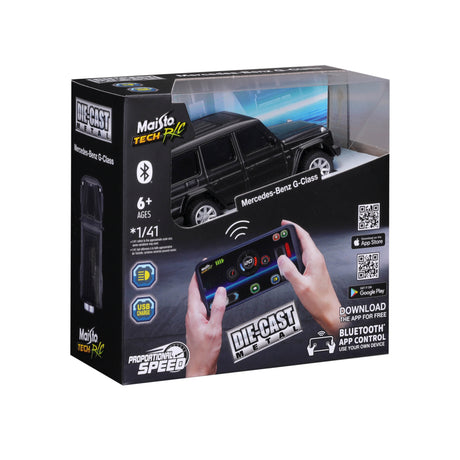 1:41 MINI METAL DIE-CAST BLUETOOTH RC MERCEDES G-CLASS WINDOW BOX