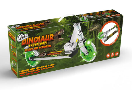DINOSAUR EXPEDITION SCOOTER WITH LIGHT UP WHEELS