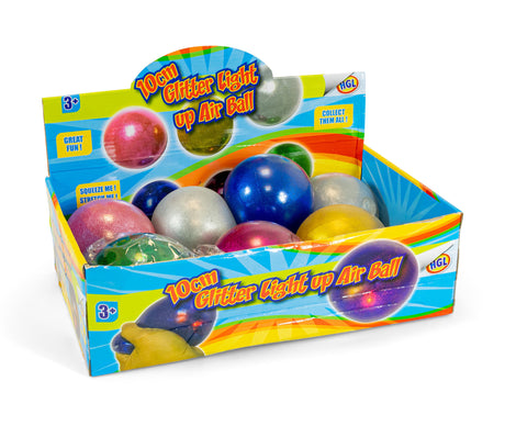 10CM GLITTER LIGHT UP AIR BALL