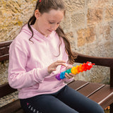 LIGHT UP SUCTION PUSH POPPER RAINBOW CATERPILLAR