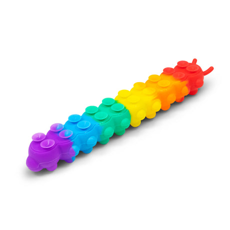 LIGHT UP SUCTION PUSH POPPER RAINBOW CATERPILLAR