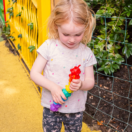 LIGHT UP SUCTION PUSH POPPER RAINBOW CATERPILLAR