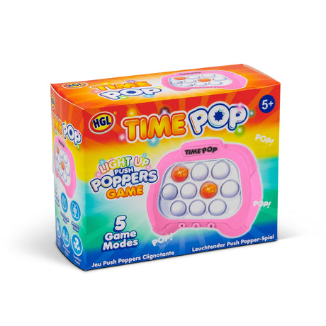 TIME POP LIGHT UP PUSH POPPER GAME PINK
