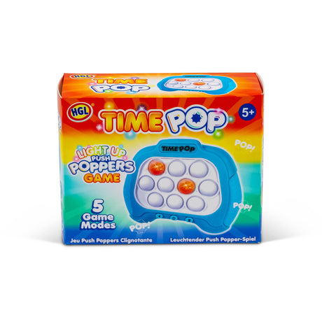 TIME POP LIGHT UP PUSH POPPER GAME BLUE