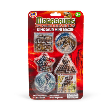 6PK DINOSAUR MINI MAZES