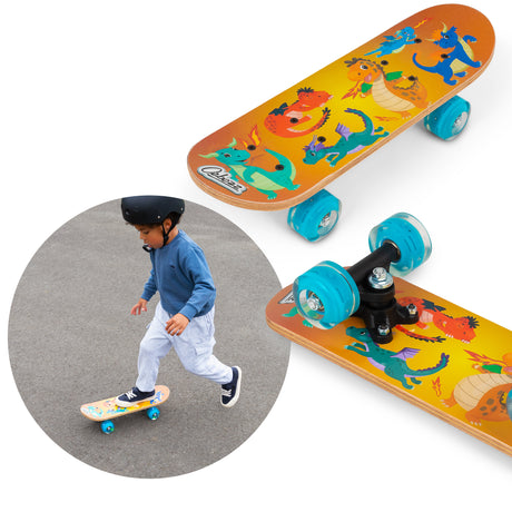 DRAGONS SKATEBOARD WITH FLASHING WHEELS 17 INCH