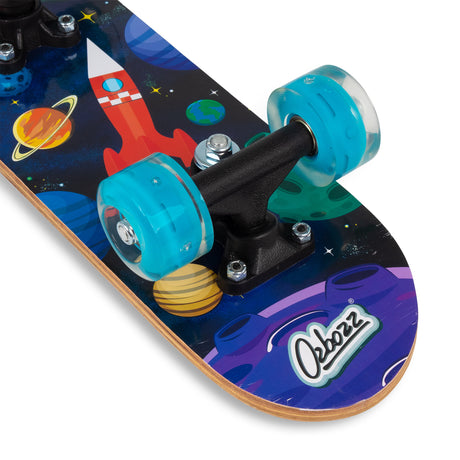 SPACE SKATEBOARD WITH FLASHING WHEELS 17 INCH