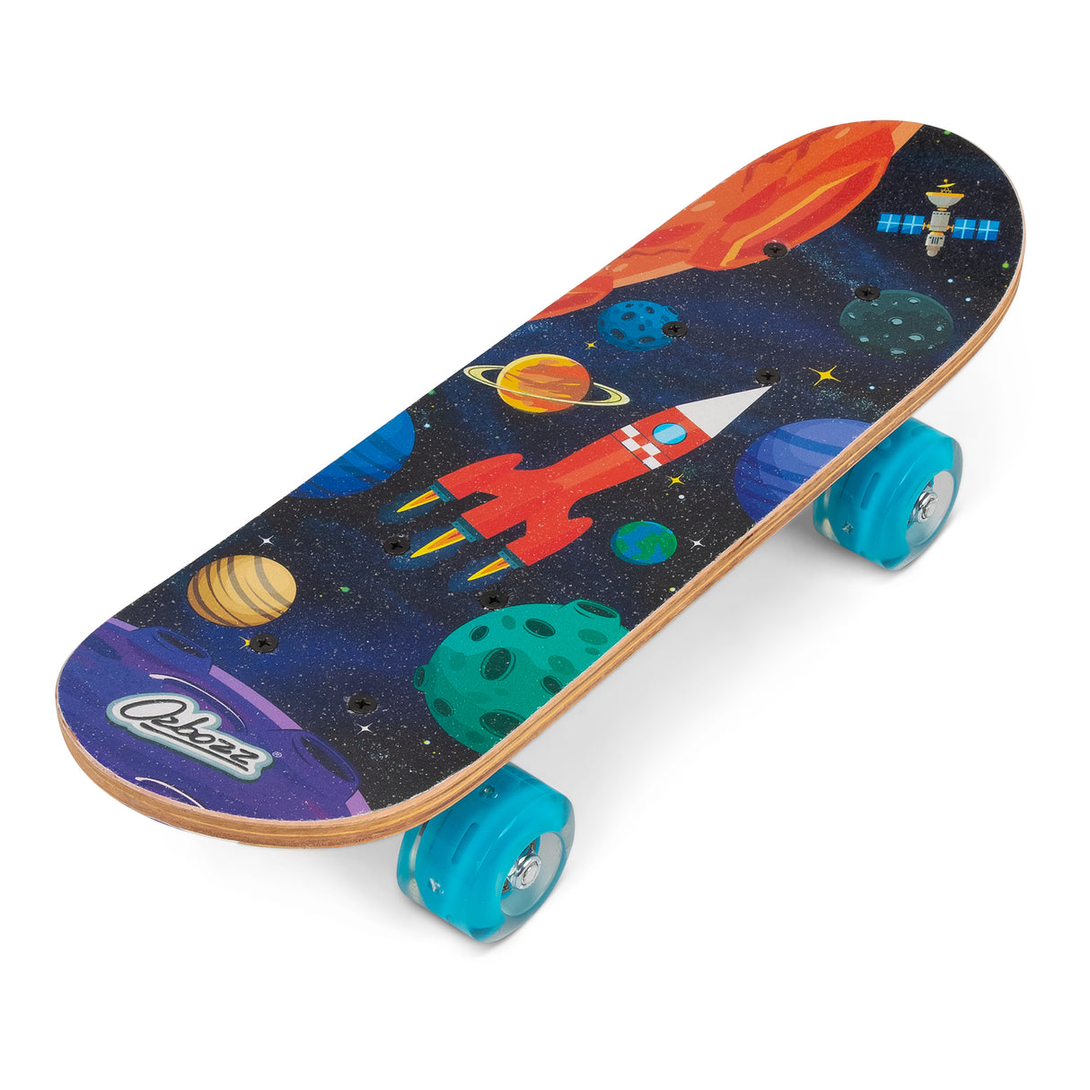 SPACE SKATEBOARD WITH FLASHING WHEELS 17 INCH