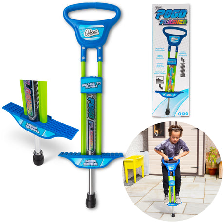 GO LIGHT UP POGO STICK BLUE 89CM