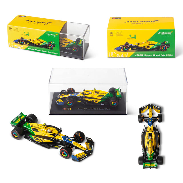 1:43 F1 MCLAREN MCL38 2024 WITH HELMET NORRIS SENNA LIVERY