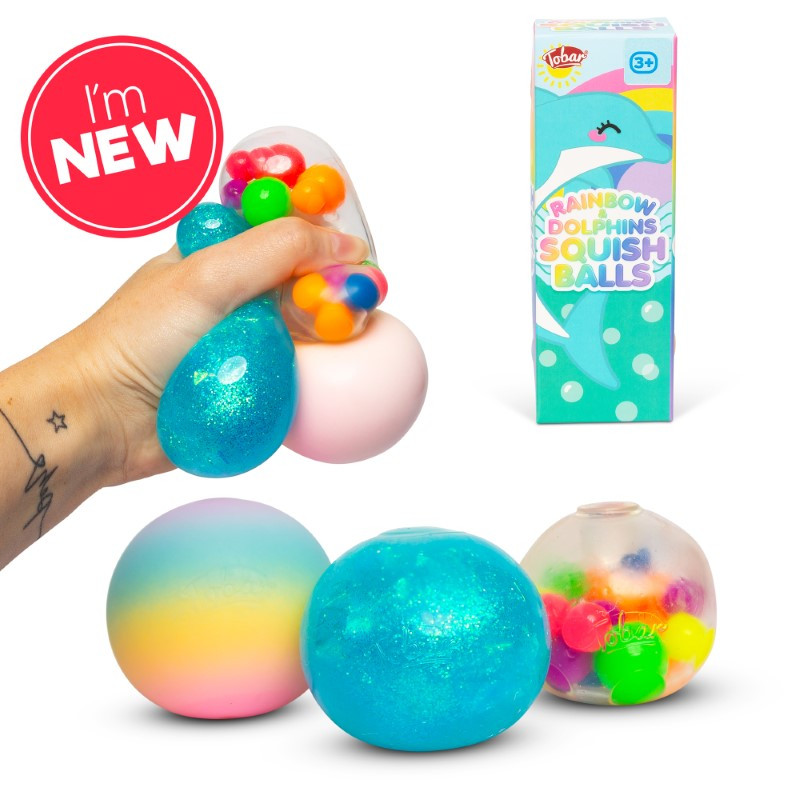 Dolphin 3pk Diddy Squish Balls | One For Fun