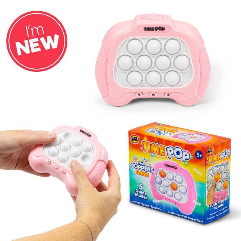 Time Pop Light Up Push Popper Game Pink | One For Fun